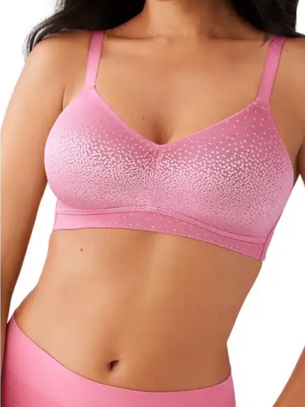 Wacoal Pack of 4 Soft Dotted Wireless Bras — Pink, Blue, Gray, Cream - Picture 6 of 6